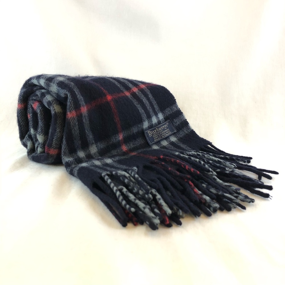 Burberry Nova Check 100% Cashmere Scarf, Navy